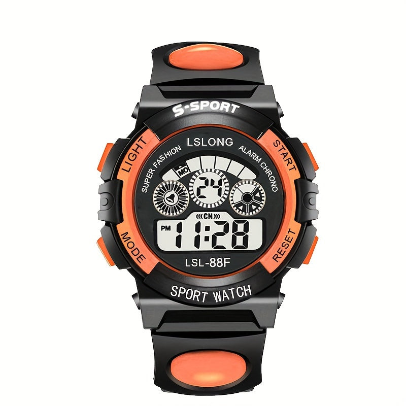 Boys And Girls Multifunctional Waterproof Sports Colorful Luminous Electronic Watch, Ideal choice for Gifts For King's Day