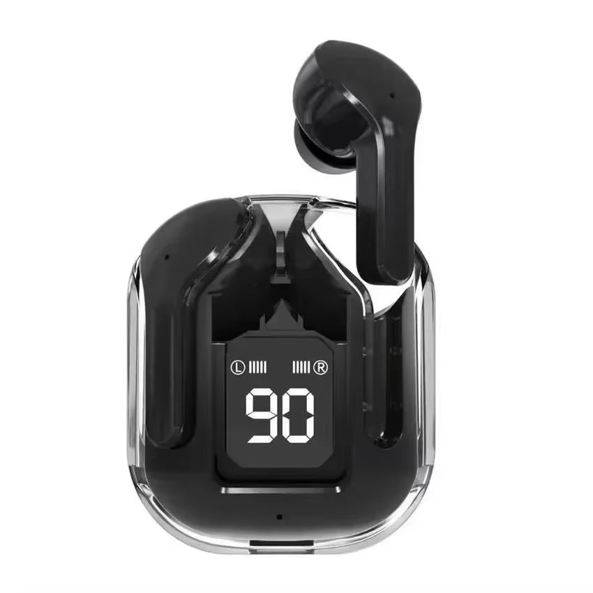 TWSHK3 Wireless Bluetooth Earphone Noise Canceling Hifi Stereo Sport Headphones with Digital Display Transparent Charging Case