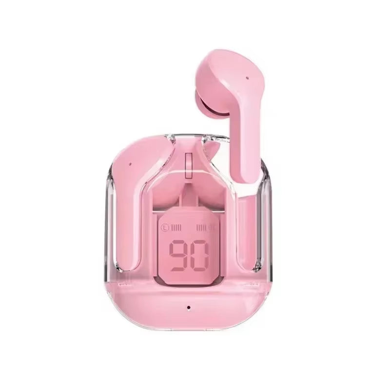 TWSHK3 Wireless Bluetooth Earphone Noise Canceling Hifi Stereo Sport Headphones with Digital Display Transparent Charging Case