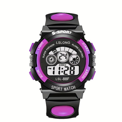 Boys And Girls Multifunctional Waterproof Sports Colorful Luminous Electronic Watch, Ideal choice for Gifts For King's Day