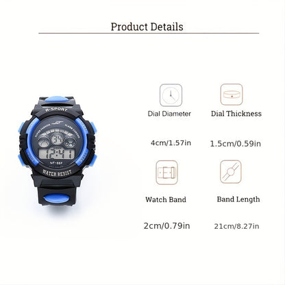 Boys And Girls Multifunctional Waterproof Sports Colorful Luminous Electronic Watch, Ideal choice for Gifts For King's Day