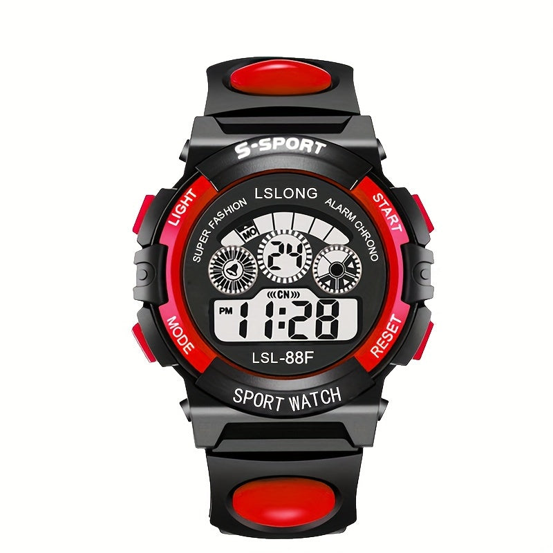 Boys And Girls Multifunctional Waterproof Sports Colorful Luminous Electronic Watch, Ideal choice for Gifts For King's Day