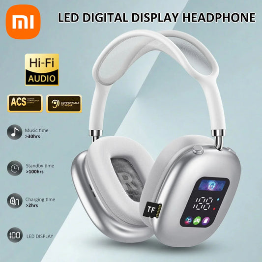 Auriculares inalámbricos Bluetooth Xiaomi con pantalla digital RGB, lector de tarjetas, batería de larga duración y alta fidelidad.