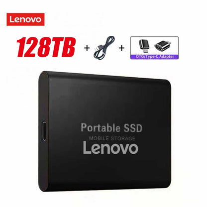 Disco duro externo portátil Lenovo SSD de 1 TB, 2 TB y 32 TB con conexión USB 3.1/Tipo C para portátiles y Mac.