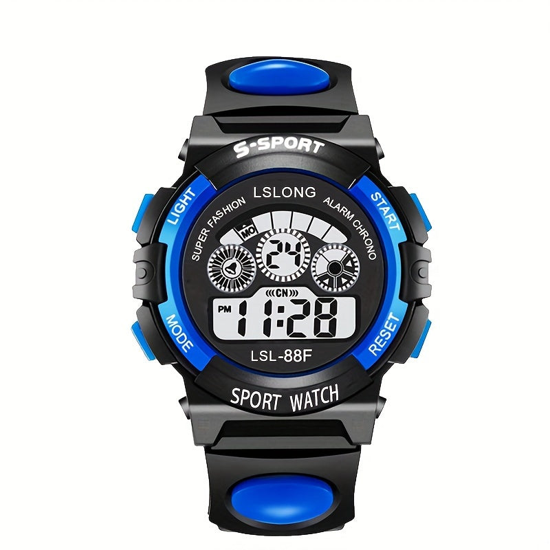 Boys And Girls Multifunctional Waterproof Sports Colorful Luminous Electronic Watch, Ideal choice for Gifts For King's Day