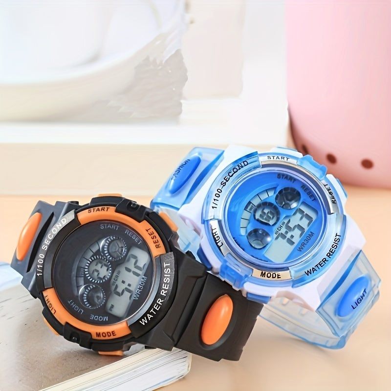 Boys And Girls Multifunctional Waterproof Sports Colorful Luminous Electronic Watch, Ideal choice for Gifts For King's Day